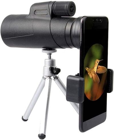 أحادي العين المحمول 12x50 مع الرؤية الليلية IPX7 BAK4 PRISM FMC عدسة أحادية اللون مع محول الهاتف الذكي وترايبود للبالغين حفلات مشاهدة الطيور in Saudi Arabia