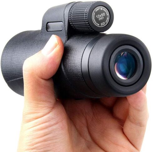 أحادي العين المحمول 12x50 مع الرؤية الليلية IPX7 BAK4 PRISM FMC عدسة أحادية اللون مع محول الهاتف الذكي وترايبود للبالغين حفلات مشاهدة الطيور in Saudi Arabia