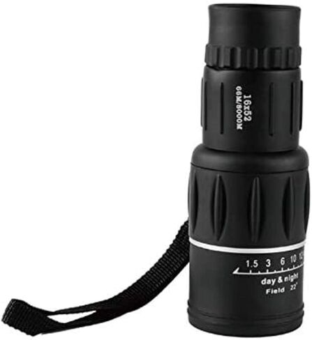 Portable Binoculars High Power 16x52 High Power Monocular with Smartphone Holder with Tripod Bak4 Prism Dual Focus for Bird Watching Black in Saudi Arabia