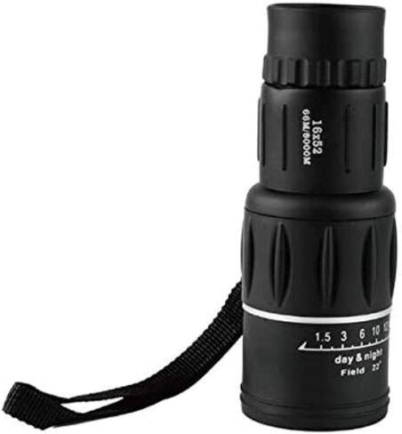 Portable Binoculars High Power 16x52 High Power Monocular with Smartphone Holder with Tripod Bak4 Prism Dual Focus for Bird Watching Black in Saudi Arabia