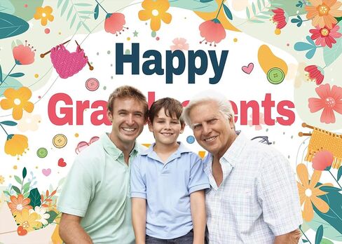 Happy Grandparents Day Banner 7x5ft Black Love Grandpa Grandma Grandparents Photography Backdrop Best Grandma Ever Party Decorations Banner Supplies in Saudi Arabia