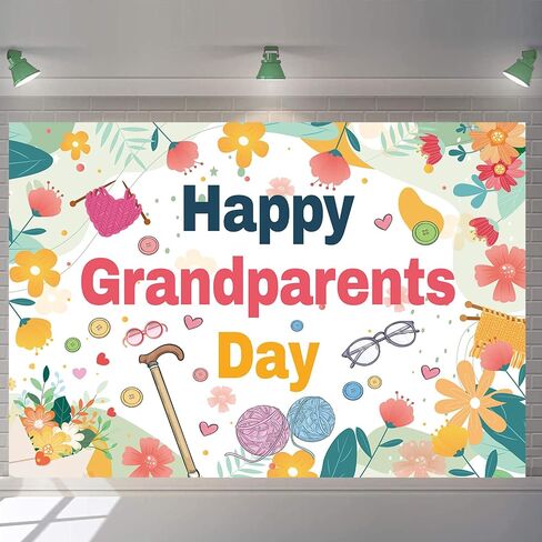 Happy Grandparents Day Banner 7x5ft Black Love Grandpa Grandma Grandparents Photography Backdrop Best Grandma Ever Party Decorations Banner Supplies in Saudi Arabia