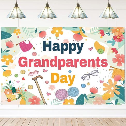 Happy Grandparents Day Banner 7x5ft Black Love Grandpa Grandma Grandparents Photography Backdrop Best Grandma Ever Party Decorations Banner Supplies in Saudi Arabia