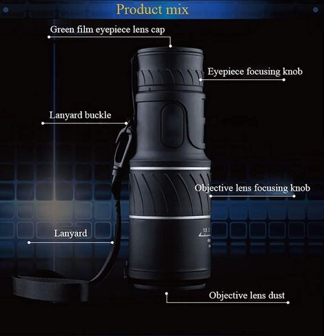 Updated Newest Monoculars 40X60 High Power Waterproof Monocular Telescope Sports Birds Outdoor Mini Monocular Telescope 69 * 53 * 150Mm in Saudi Arabia