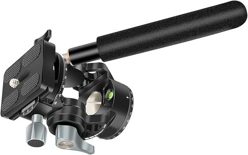 Double Panoramic Tripod Fluid Head Small Pan Tilt Head Quick Release Plate and Handle for DSLR and Small Video Cameras in Kuwait