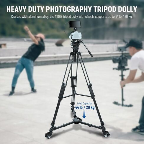 Neewer Photography Tripod Dolly ، كاميرا إطلاق قفل سريعة dolly مع عجلات مطاطية 3 بوصات ، أرجل تلسكوبية ، مقبض وحقيبة ، 44 رطلاً في DSLR Cameras Camborge Photo Recording ، TS012 in Kuwait