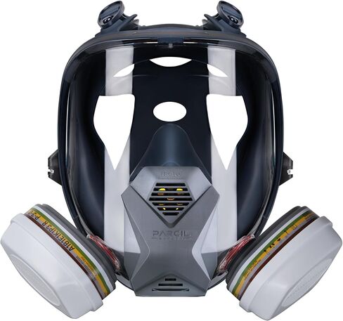 PD-100 Full Face Organic Vapor & Particulate Respirator - Dual Activated Charcoal Filtration - Full Face Eye Protection Mask in Kuwait