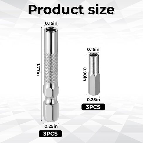 6PCS 1/4 to 4mm Bit Adapter, Hex Screw Driver Bit Adapter Magnetic, Micro Bits Drill Extension Socket Shank, Micro Bits Holder, 1/4 to 4mm Hex Adapters Magnetic for Precision Sets in Saudi Arabia