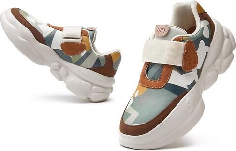 Uin Women's Chanky Fashion Sneakers Walking Nargall مريح الفن مصمم سفر Dad Shoes Ronda in Saudi Arabia