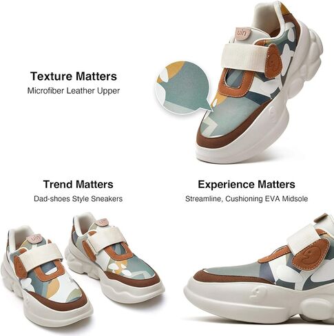Uin Women's Chanky Fashion Sneakers Walking Nargall مريح الفن مصمم سفر Dad Shoes Ronda in Saudi Arabia
