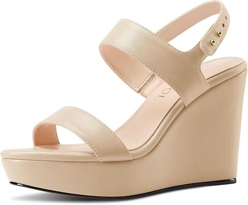 Aachcol Womens Ankle Strap Platform Wedge Sandals Open Toe High Heel Wedges Party Dress Summer Shoes 3.9 Inches Heels in Saudi Arabia