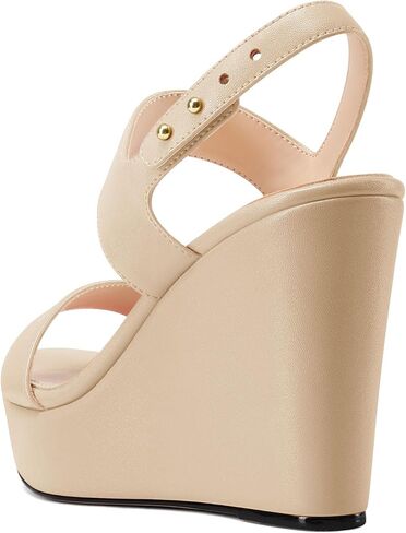 Aachcol Womens Ankle Strap Platform Wedge Sandals Open Toe High Heel Wedges Party Dress Summer Shoes 3.9 Inches Heels in Saudi Arabia