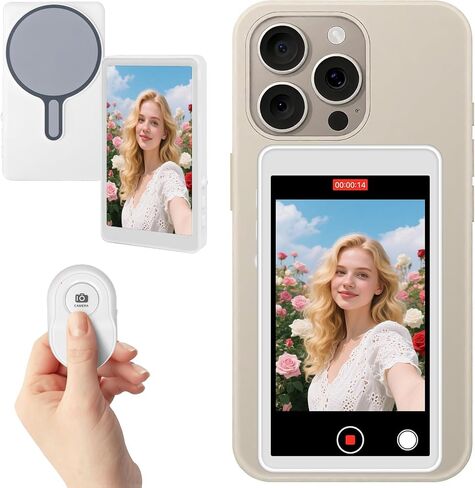5 "تم ترقية شاشة مراقبة Selfie Selfie Phone VLOG ، وشاشة الكاميرا الخلفية مع مقطع الهاتف المغناطيسي ، والكمون المنخفض ، والتحكم عن بُعد ، ومتوافق مع iPhone & Android للتدفق المباشر Tiktok S4 in Saudi Arabia