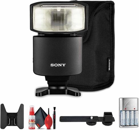 Sony HVL-F46RM Wireless Flash-TTL عالية السرعة ، مقاومة للغبار والرطوبة ، مثالية للصور وتصوير الزفاف | بطاريات 4x AA مع شاحن | فلاش قوس | طقم التنظيف (متجدد) in Saudi Arabia