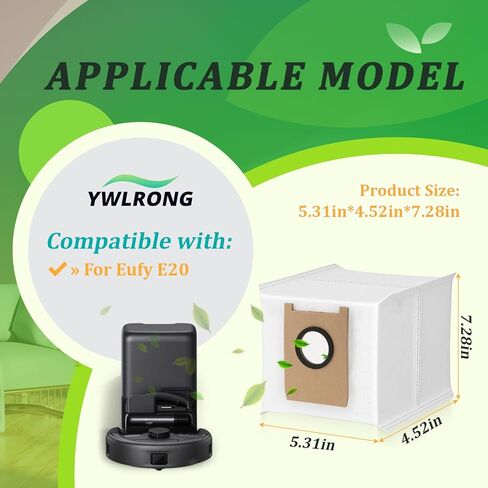 12pcs لأكياس الغبار Eufy E20 بديل متوافق مع إكسسوارات أكياس المكنسة الكهربائية Eufy E20 Robot (سعة 3L) in Kuwait