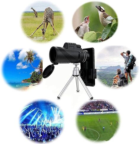 أحادي 40x60 Telescope Bak4 Camping HD مع مقطع الهاتف ترايبود مناسب للسفر في الهواء الطلق والعرض in Saudi Arabia
