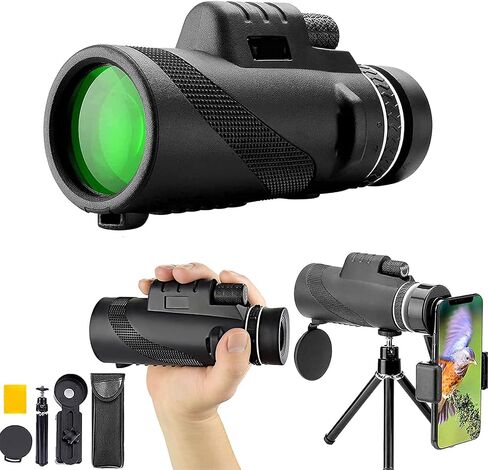 12 × 50 HD أحادي ، 2021 مقاوم للماء مع ترايبود محول الهاتف الذكي ، لمشاهدة الطيور ، مراقبة المشي لمسافات طويلة ، لعبة كرات الحفلات الموسيقية in Saudi Arabia