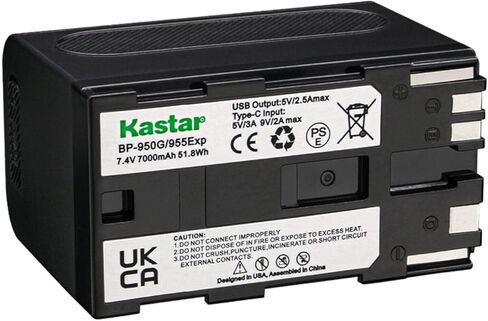 Kastar 1-Pack Battery 7.4V 7000mAh استبدال Canon ES8200V ، ES8400V ، ES8600 ، G10 ، G10HI ، G15HI ، G20HI ، G30HI ، G35HI ، G45HI ، G1000 ، G1500 ، G2000 ، XH-G1 HDV ، XH-G1S ، XH-G1S HD. in Saudi Arabia