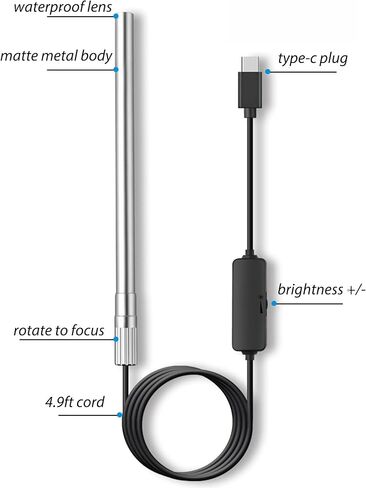 USB Microscope, 10X-200X USB C Digital Microscope, Portable Camera with 8 LED Lights & Multi-Joint Rotating Stand for Coin Collection Jewelers Electronics, Fits iPhone 15 Android Windows in Kuwait