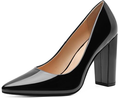 Unisex Women's Men's High Heels Pointed Toe Pumps with Chunky Block Heels Dress Party Comfortable Shoes in Kuwait