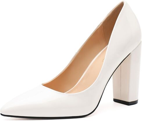 Unisex Women's Men's High Heels Pointed Toe Pumps with Chunky Block Heels Dress Party Comfortable Shoes in Kuwait