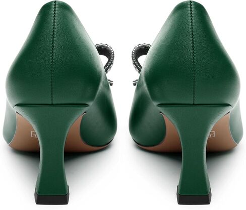 Heels for Women Closed Patent Pointed Toe Bow Pumps Slip on Kitten Low Heels Wedding Party Dress Office Shoes 2.5Inch in Saudi Arabia