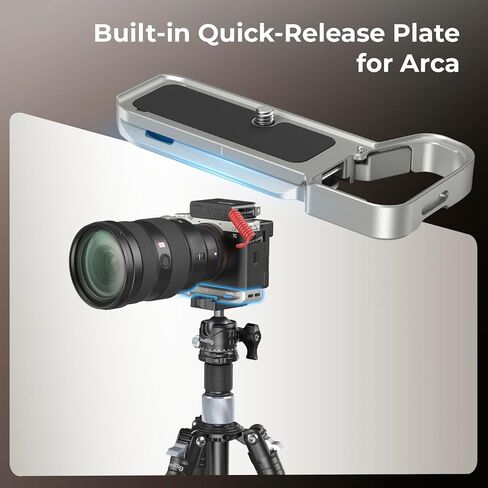 Smallrig A7C II/A 7CR اللوحة الأساسية مع فتحة لركوب الهوائية ، متوافقة فقط مع Sony Alpha 7C II/Alpha 7CR ، لوحة تركيب مع لوحة سريعة الإفراج عن مقبس ARCA/QD (SLOT) (Silver) in Saudi Arabia