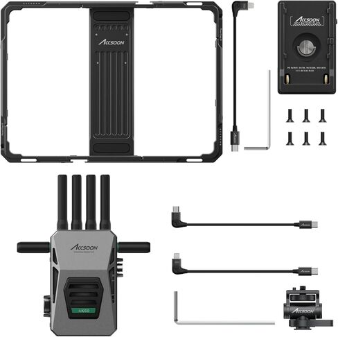 Accsoon PowerCage II for iPad Pro 10.5 inch,11inch Gen1,2,3,4(M4) with CineView Master 4K HDMI Video Transmitter, 4K60/1080p60 Tri-Band 8202ft Range 25ms Latency, 1 Wired iOS+ 4 Wireless Monitoring in Saudi Arabia