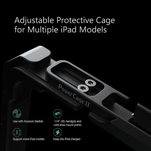 Accsoon PowerCage II for iPad Pro 10.5 inch,11inch Gen1,2,3,4(M4) with CineView Master 4K HDMI Video Transmitter, 4K60/1080p60 Tri-Band 8202ft Range 25ms Latency, 1 Wired iOS+ 4 Wireless Monitoring in Saudi Arabia