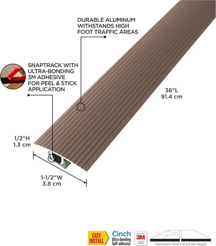 M-D Building Products Cinch T-Molding w/SnapTrack (مصقول) 36" نيكل ساتان النيكل in Kuwait