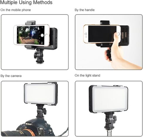 Godox LEDM150 ضوء فيديو الهاتف المحمول ضوء درجة حرارة اللون 5600K ، CRI 95+ TLCI 94+ ، 10 ٪ -100 ٪ تعديل السطوع ، 150 حبات LED ، USB قابلة للشحن ، مع 1/4 "واجهة من النوع L-Type حامل. in Saudi Arabia