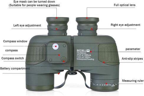 Monoculars Telescope High Power Telescope,10x50 Marine Binoculars with Compass, Coordinate Ranging for Bird Watching Binoculars in Saudi Arabia