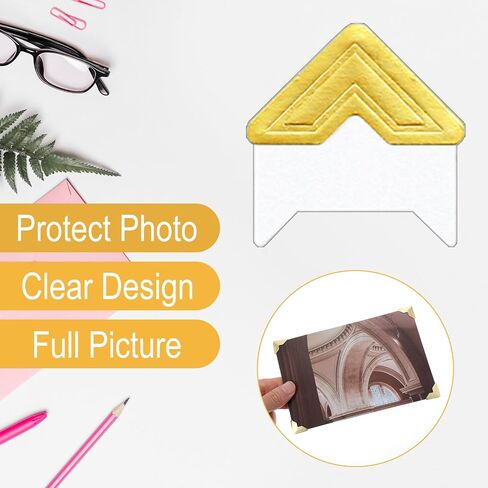 Guduling 360 pcs زوايا صور لاصقة ، ملصقات زاوية صور ، زوايا سجل القصاصات ذاتية اللصق ، ملصقات زاوية للصور الذهبية لألبومات DIY ، المجلات ، 15 ورقة in Saudi Arabia