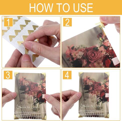 Guduling 360 pcs زوايا صور لاصقة ، ملصقات زاوية صور ، زوايا سجل القصاصات ذاتية اللصق ، ملصقات زاوية للصور الذهبية لألبومات DIY ، المجلات ، 15 ورقة in Saudi Arabia