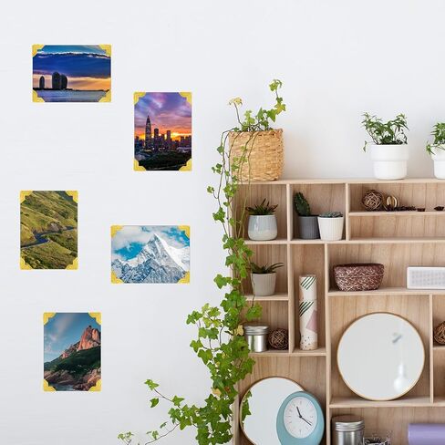 Guduling 360 pcs زوايا صور لاصقة ، ملصقات زاوية صور ، زوايا سجل القصاصات ذاتية اللصق ، ملصقات زاوية للصور الذهبية لألبومات DIY ، المجلات ، 15 ورقة in Saudi Arabia