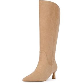 Knee High Boots Womens Pointed Toe 2.17-Inch Kitten Heel Side Zipper Fall Long Tall Boots for Women in Saudi Arabia