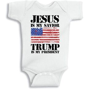 Jesus is my Savior, Trump is my President Baby Infant Bodysuit in Kuwait