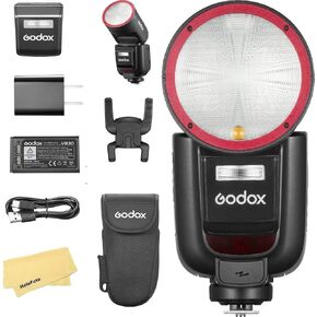 Godox V1 Pro O V1Pro O USA Version Round Head Camera Flash for Olympus Panasonic Flash Speedlite Speedlight,76Ws 2.4G TTL 1/8000 HSS,500 Full Power Flashes,1.3s Recycle Time,2980mAh Li-ion Battery in Kuwait