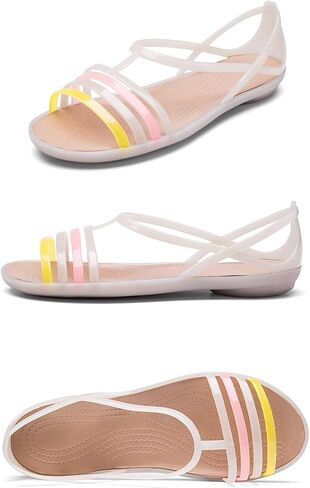 Women's Colorful Neon Jelly Flat Sandals,Summer Open Toe T-Strap Rainbow Slip On Soft Sole Walking Beach Casual Loose Flat Low Heel Jellies Sandals in Saudi Arabia