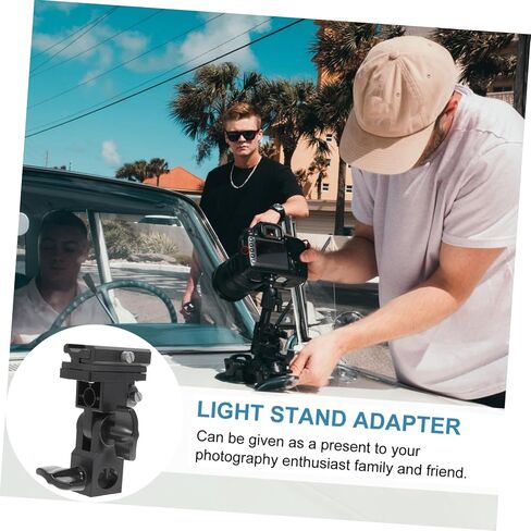 NUOBESTY Adjustable Flash Light Stand Adapter with Rotating Umbrella Clamp Compatible for All Flash Types Photography Bracket for Outdoor and Studio Use in Saudi Arabia