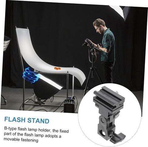 NUOBESTY Adjustable Flash Light Stand Adapter with Rotating Umbrella Clamp Compatible for All Flash Types Photography Bracket for Outdoor and Studio Use in Saudi Arabia