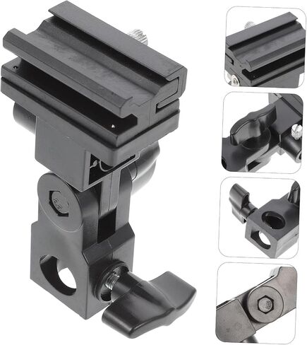 NUOBESTY Adjustable Flash Light Stand Adapter with Rotating Umbrella Clamp Compatible for All Flash Types Photography Bracket for Outdoor and Studio Use in Saudi Arabia
