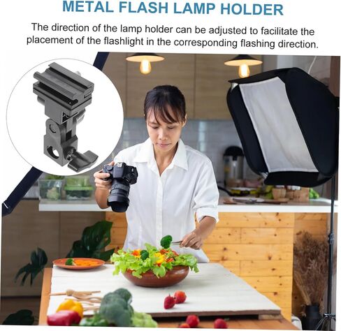 NUOBESTY Adjustable Flash Light Stand Adapter with Rotating Umbrella Clamp Compatible for All Flash Types Photography Bracket for Outdoor and Studio Use in Saudi Arabia