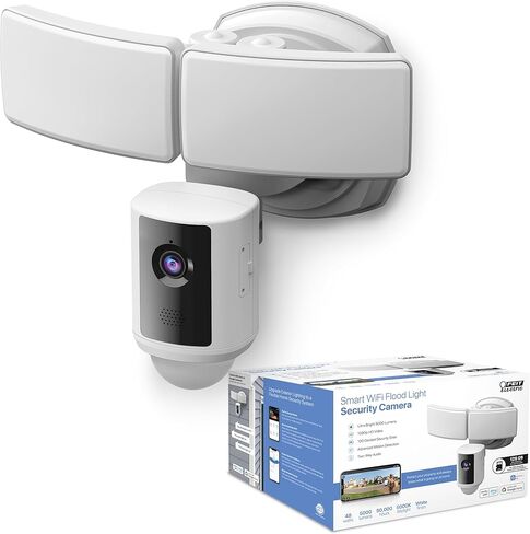 Feit Electric SEC5000/CAM/WIFI LED Outdoor LED Camera Smart Smiture مع مستشعر الحركة ، وصوت ثنائي الاتجاه ، و 5000 Lumens Dellight in Kuwait