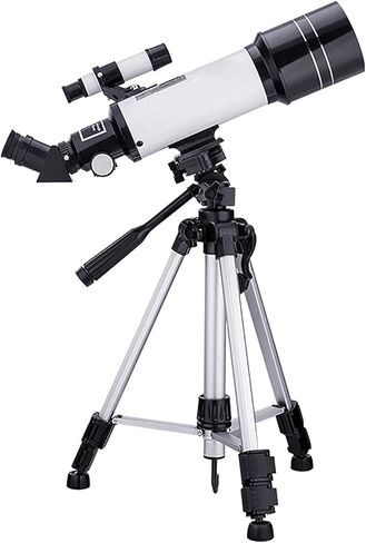 Astronomical Telescope for Kids Beginners Adults 70mm Astronomical Refractor Telescopes Monocular with Height Adjustable Tripod Phone Mount White (White) in Saudi Arabia