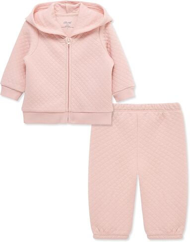 Little Me Simply Essential Solids for Baby Gender Neutral Organic Cotton Quilt Hoodie and Pant Set, 3 Months to 12 Months in Saudi Arabia