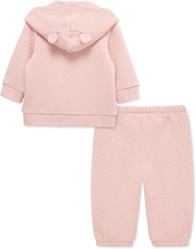 Little Me Simply Essential Solids for Baby Gender Neutral Organic Cotton Quilt Hoodie and Pant Set, 3 Months to 12 Months in Saudi Arabia