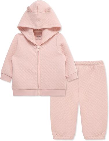 Little Me Simply Essential Solids for Baby Gender Neutral Organic Cotton Quilt Hoodie and Pant Set, 3 Months to 12 Months in Saudi Arabia