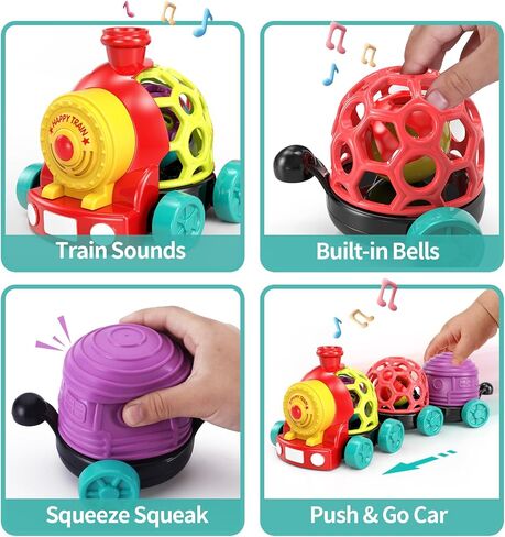 ألعاب Moontoy Toddler Train Toys لعرض عيد ميلاد البالغ من العمر عام واحد ، هدية عيد ميلاد ، حشوات سلة عيد الفصح ، ألعاب سيارة Push Go Baby للسيارات الصغار 1-3 0-2 ، ألعاب Baby Boy من 6 إلى 12 شهر in Kuwait
