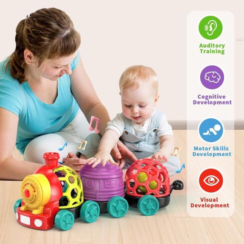 ألعاب Moontoy Toddler Train Toys لعرض عيد ميلاد البالغ من العمر عام واحد ، هدية عيد ميلاد ، حشوات سلة عيد الفصح ، ألعاب سيارة Push Go Baby للسيارات الصغار 1-3 0-2 ، ألعاب Baby Boy من 6 إلى 12 شهر in Kuwait